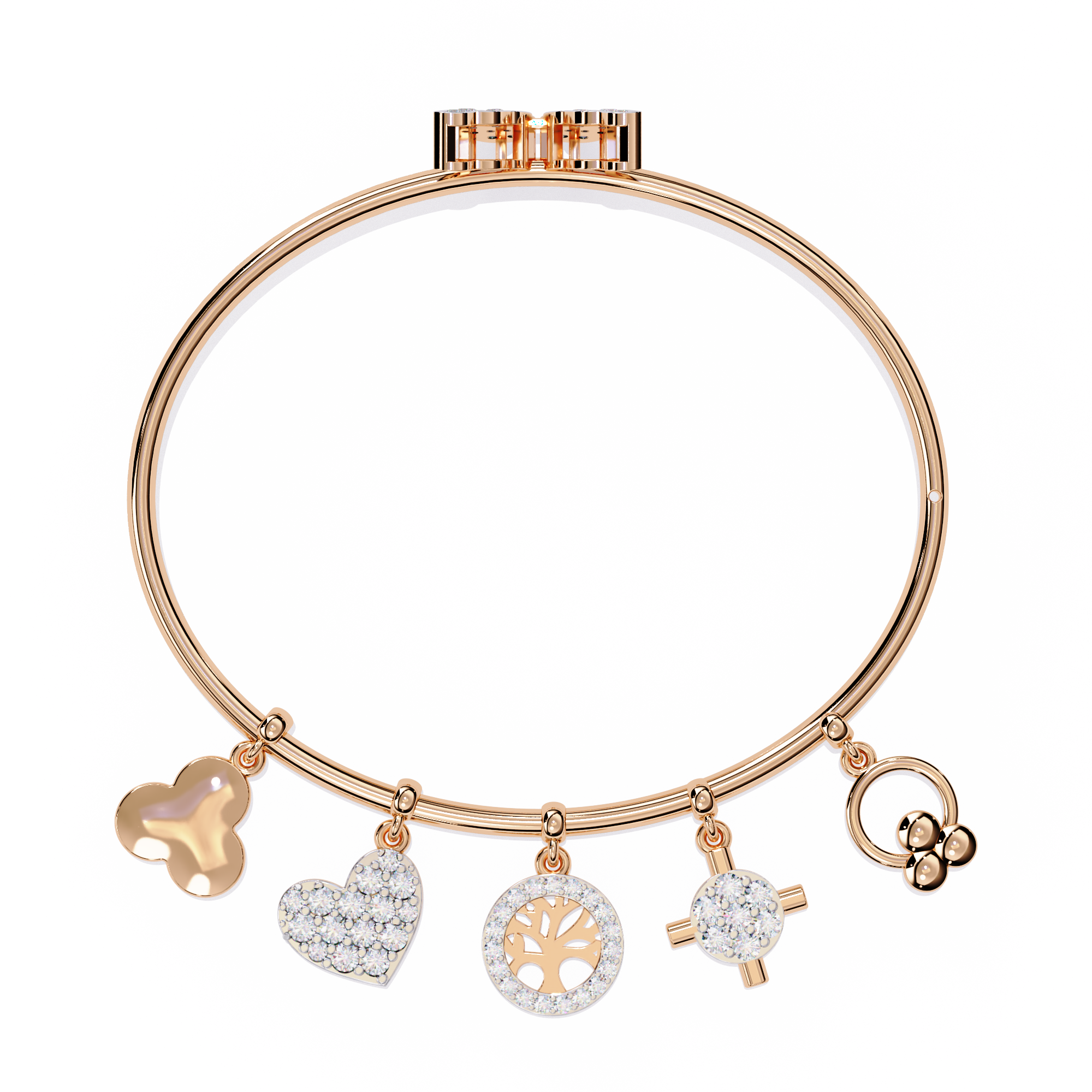Amara Charm Lab Grown Diamond Bangle
