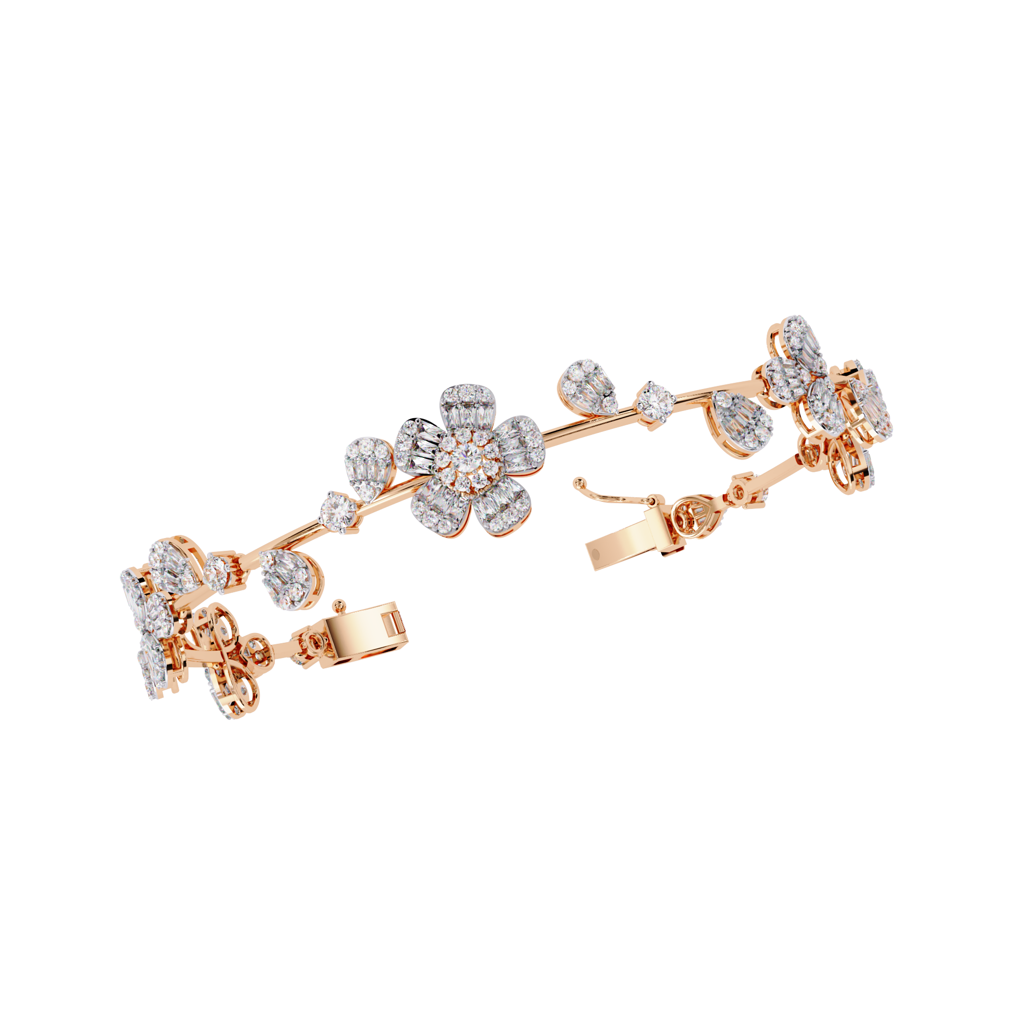 Blossom Radiance Floral Diamond Bracelet