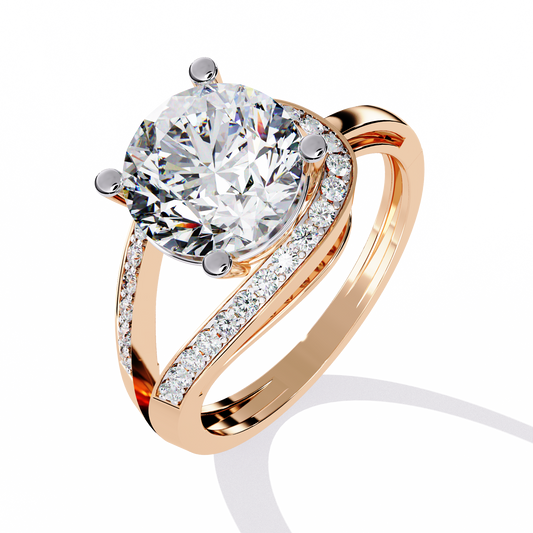 Cathedral Split Pave Lab Grown Diamond Ring