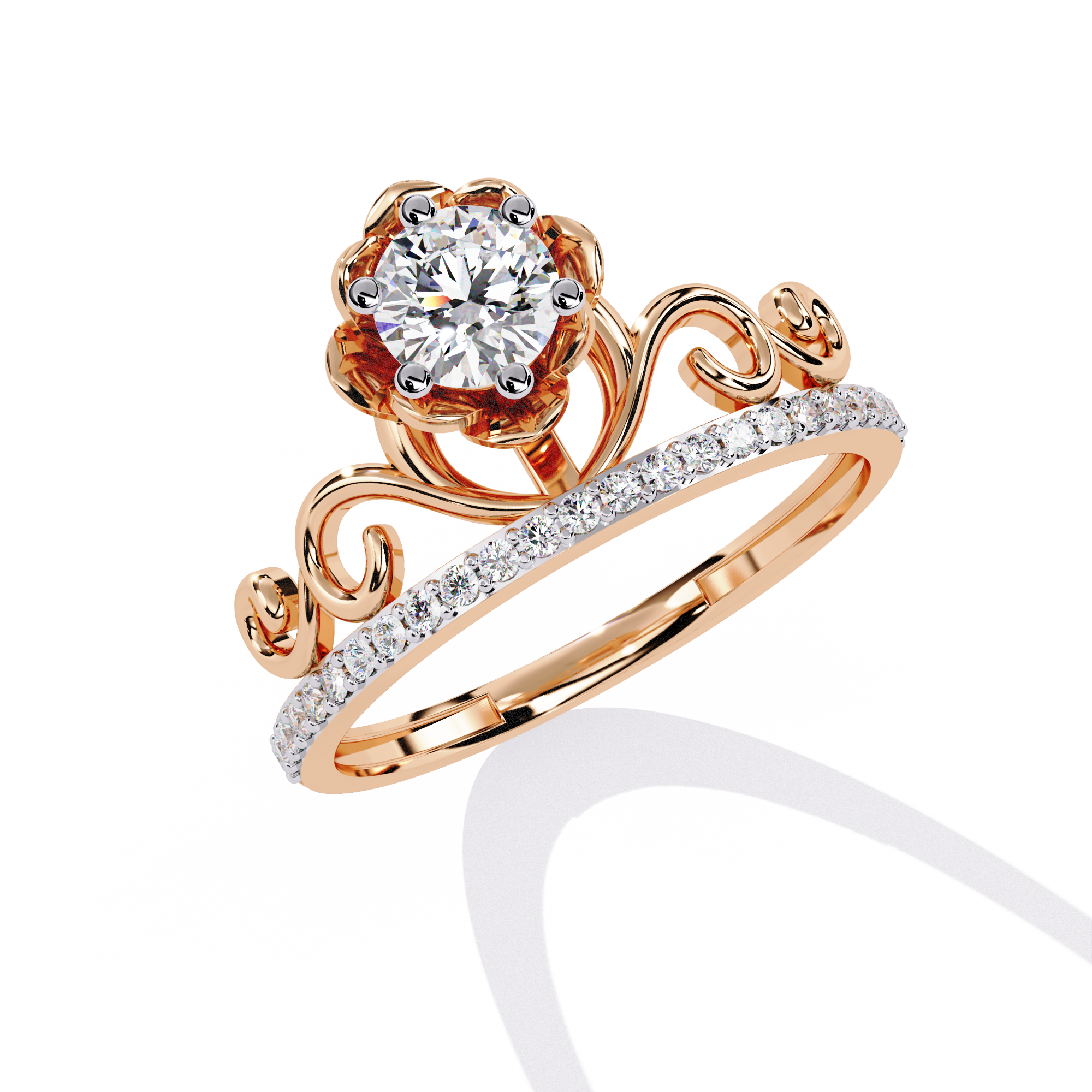 Enchanted Rose Solitaire Lab Grown Diamond Ring