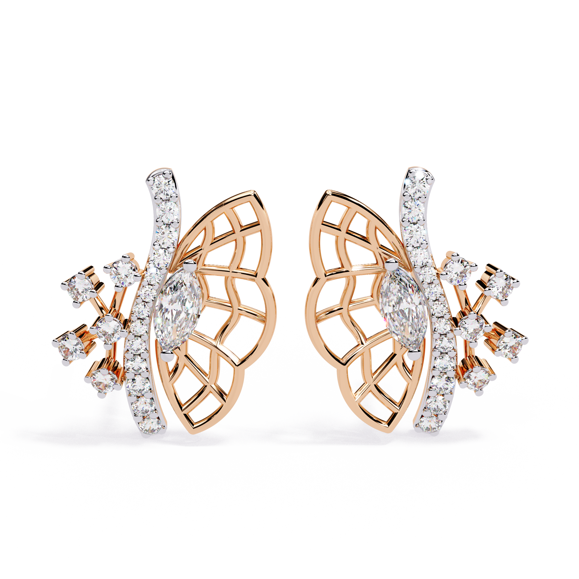 Flutterlight Diamond Butterfly Studs