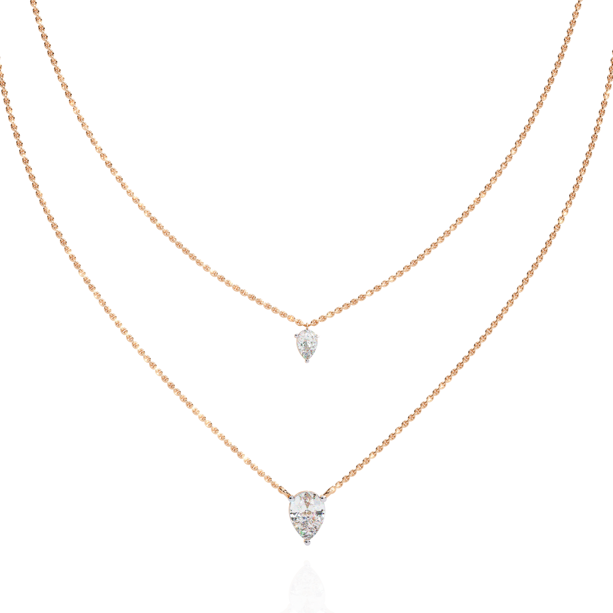Luna Duo Pear Diamond Necklace