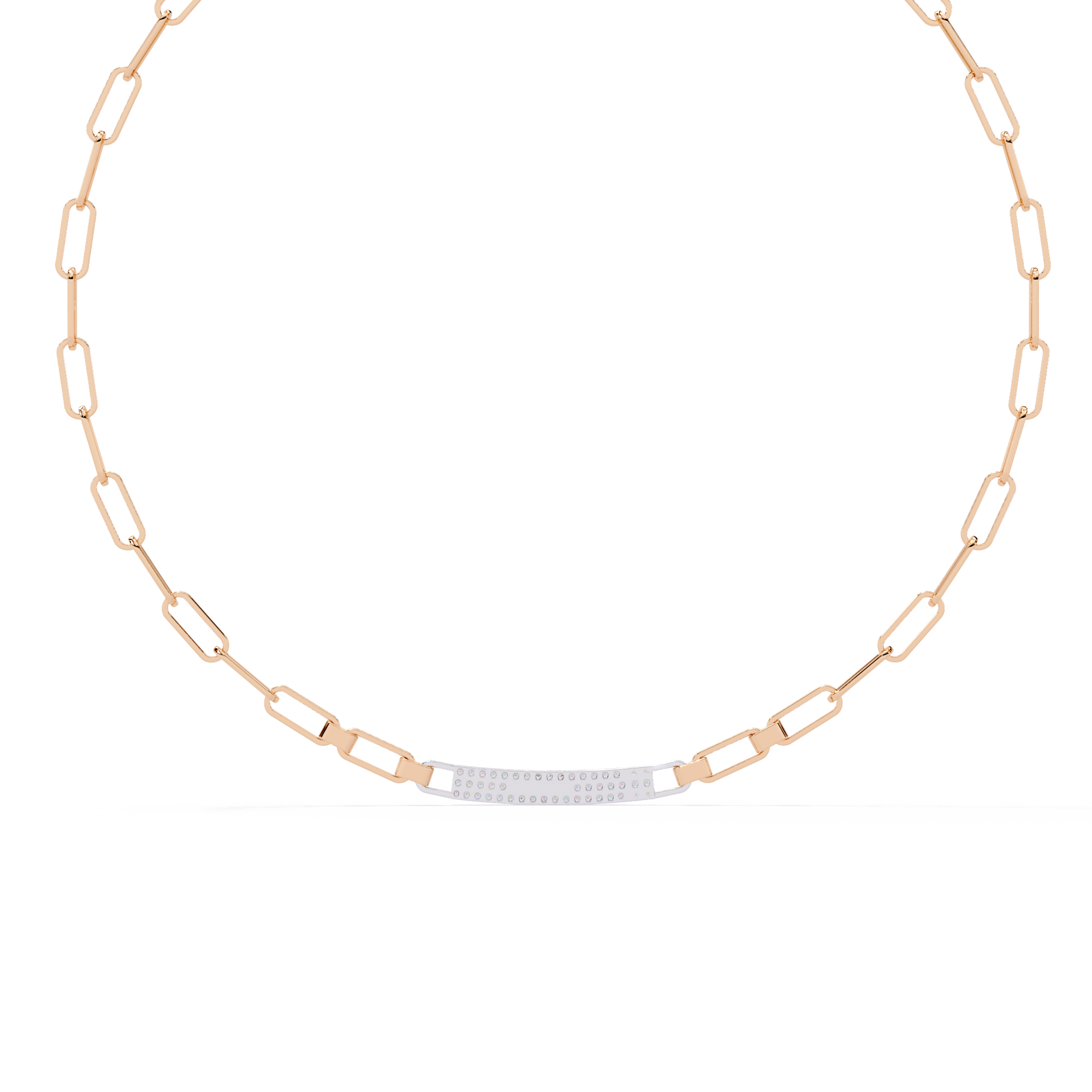 Luna Link Diamond Bar Necklace
