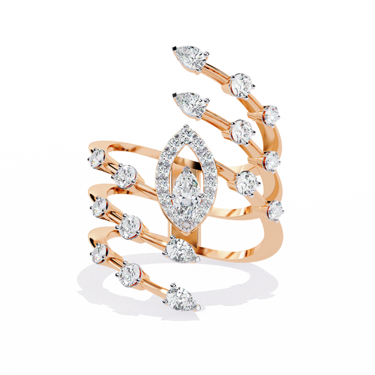 Multi Band Crown Lab Grown Diamond Ring