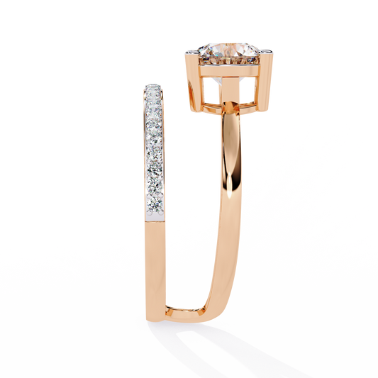 Round Cut Bypass Lab Grown Diamond Ring