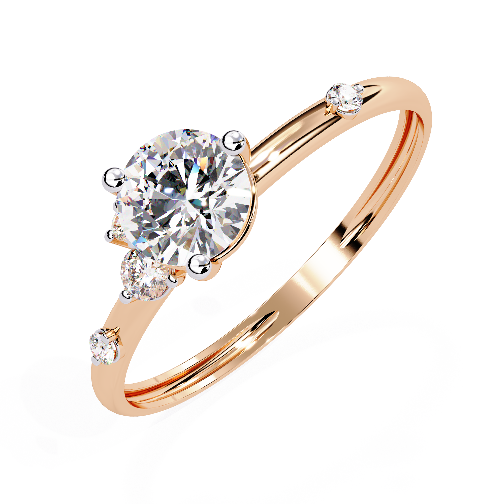 Round Cut Cluster Lab Grown Diamond Ring