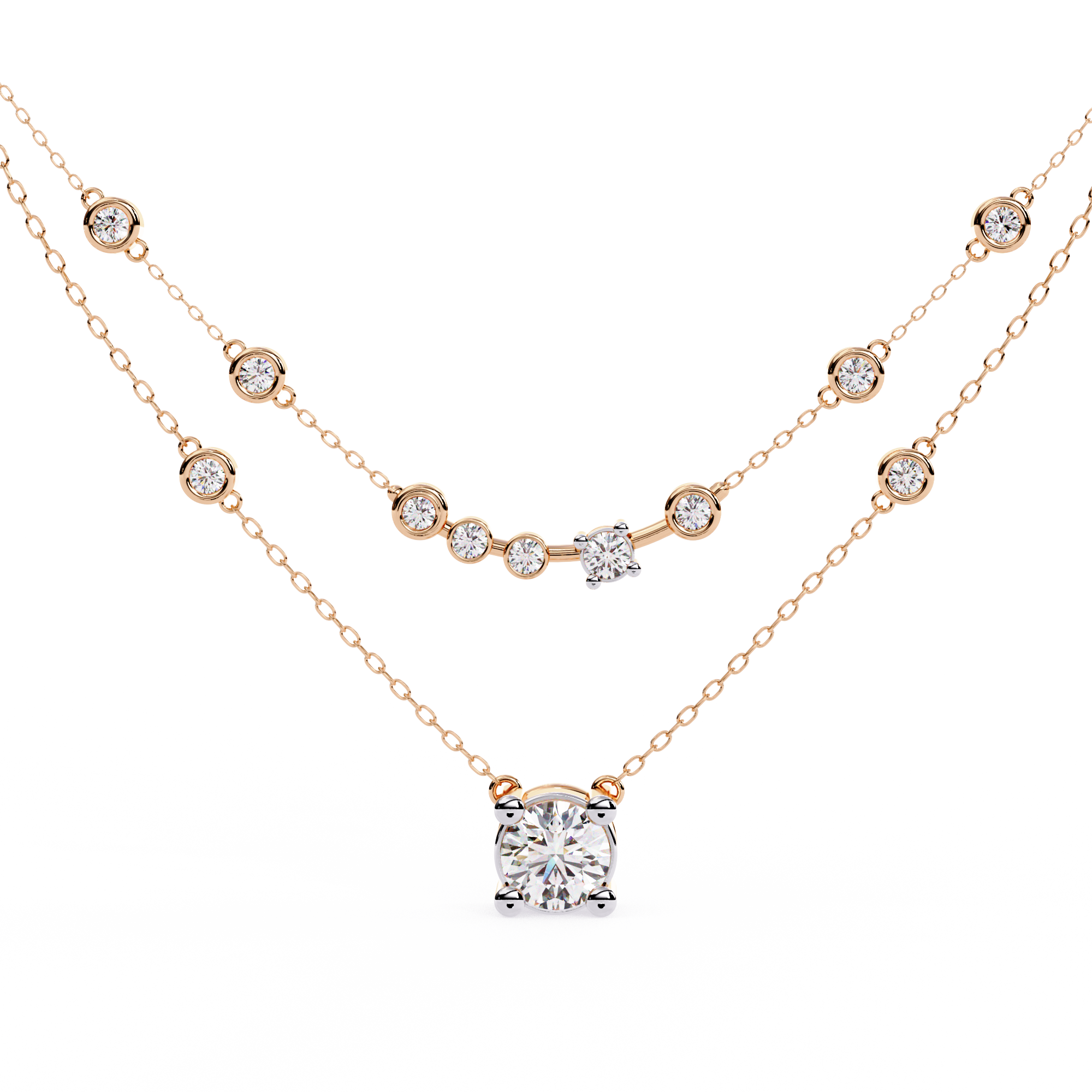 Stellar Duo Lab Grown Diamond Layered Necklace