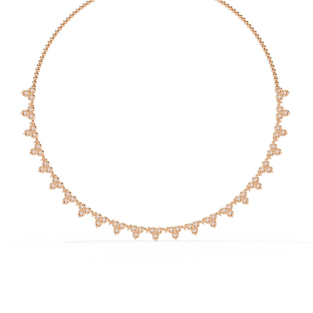 Aaravi Clustered Round Diamond Necklace