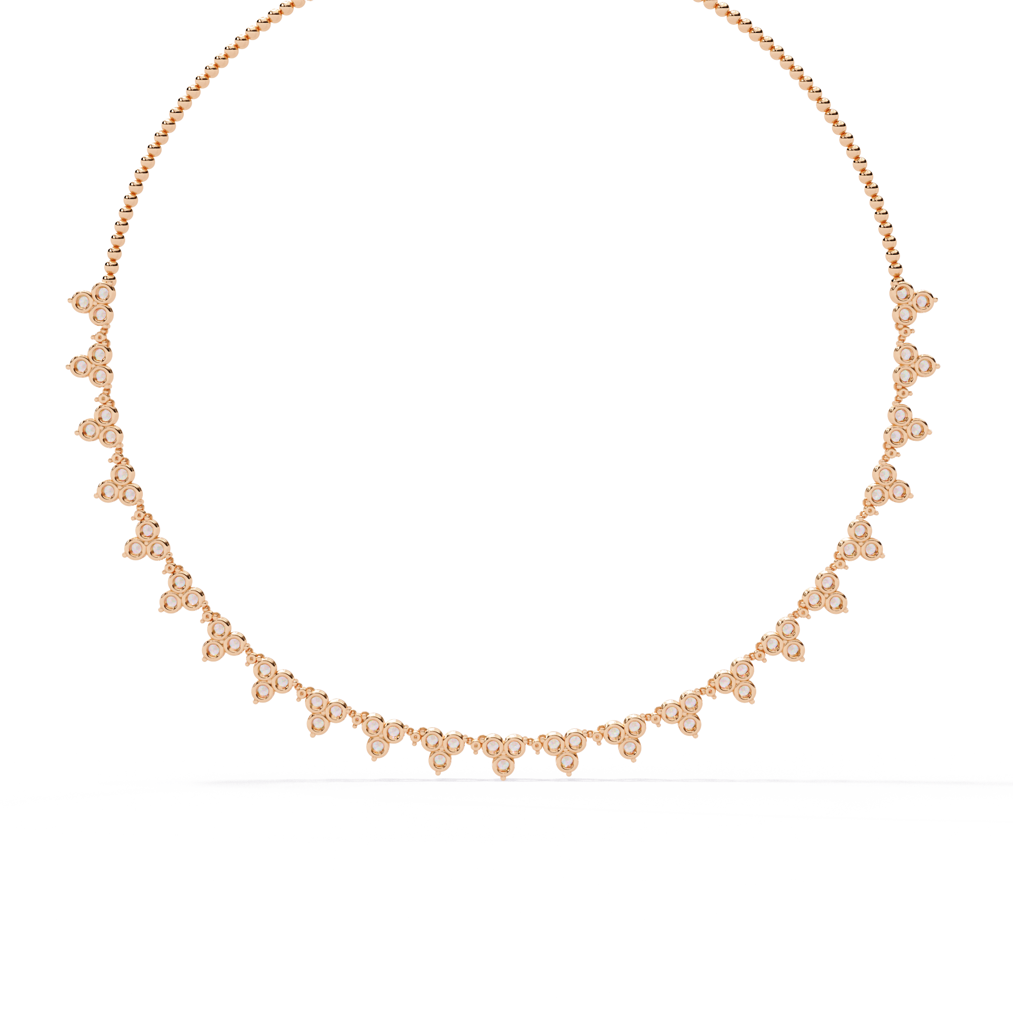 Aaravi Clustered Round Diamond Necklace