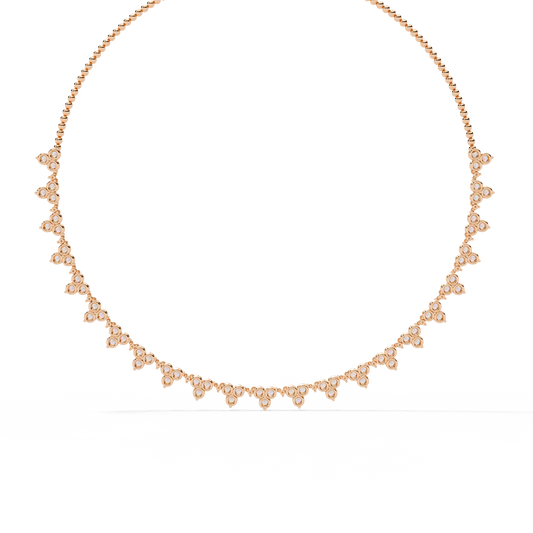 Aaravi Clustered Round Diamond Necklace