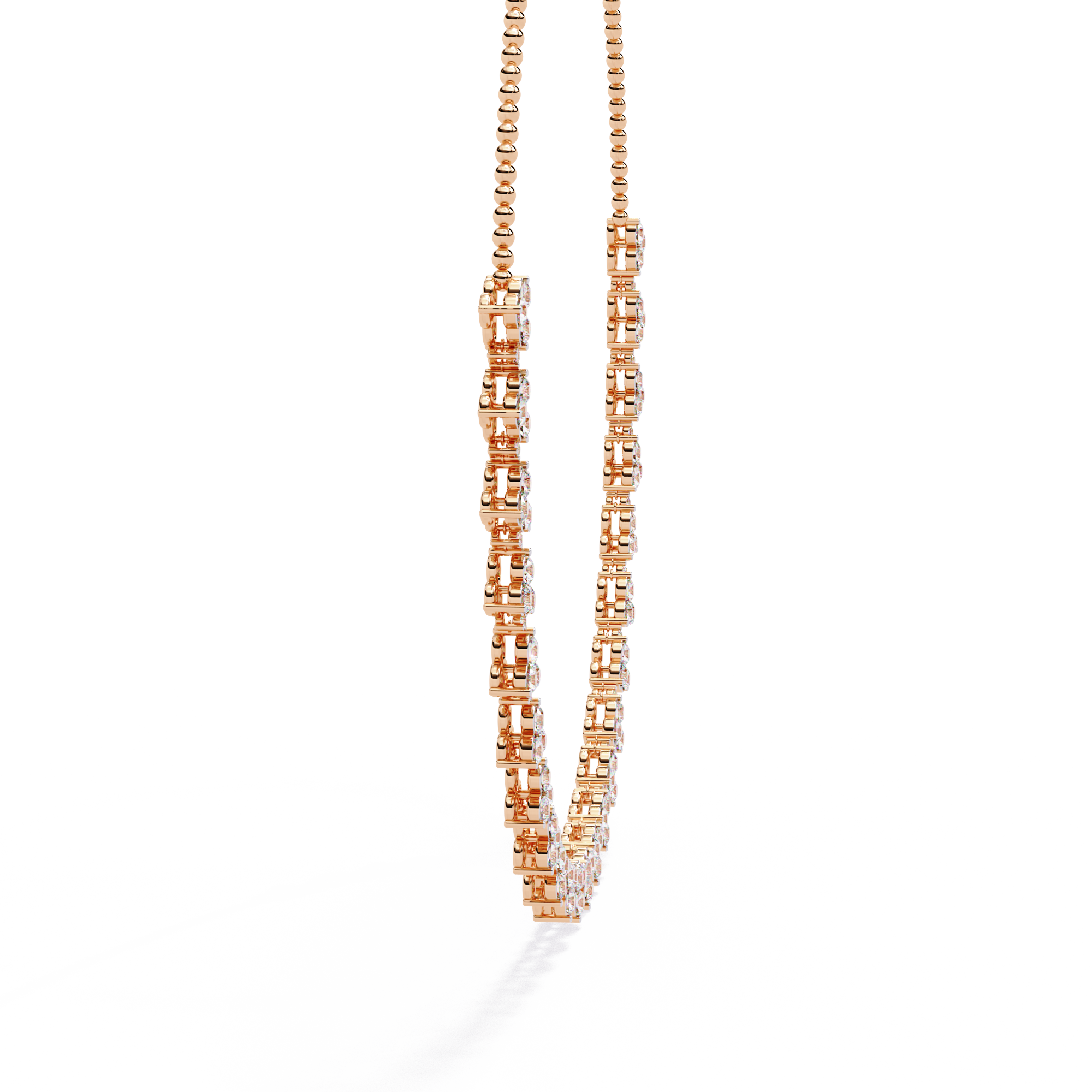 Aaravi Clustered Round Diamond Necklace