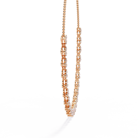 Aaravi Clustered Round Diamond Necklace