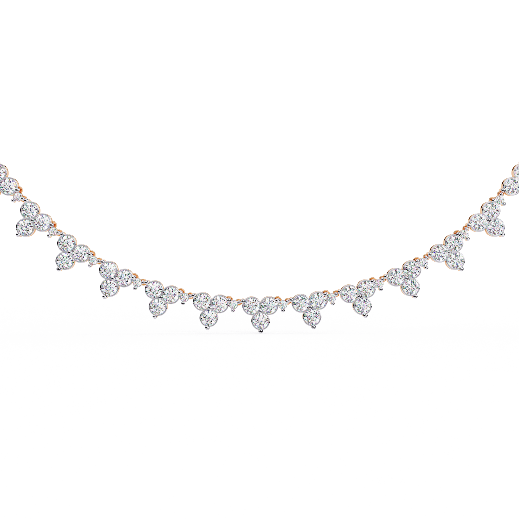 Aaravi Clustered Round Diamond Necklace