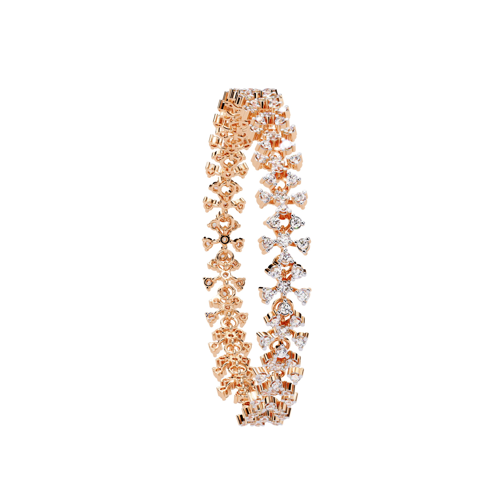 Aaravi Heirloom Floral Diamond Bracelet