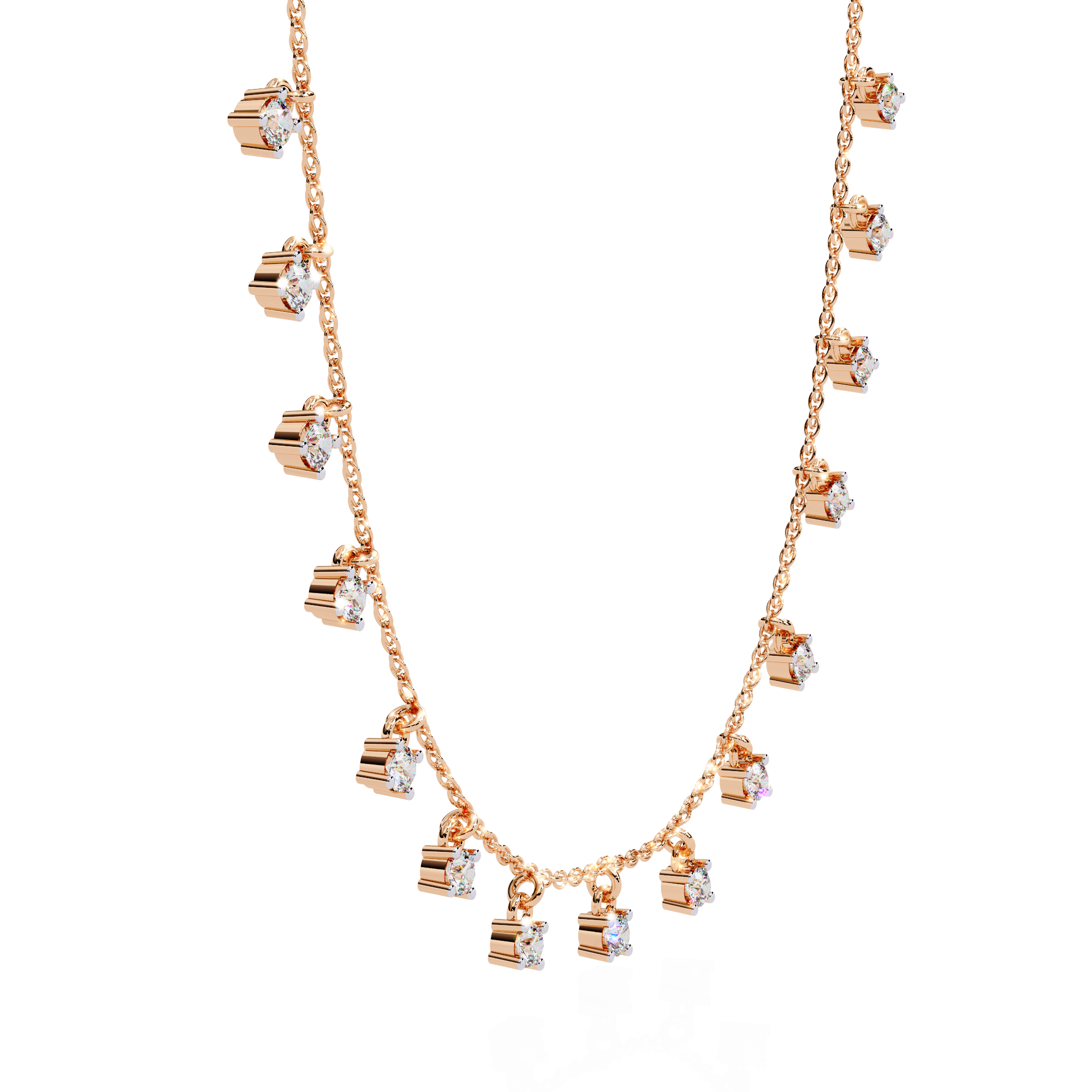 Aarna Charm Drop Diamond Necklace