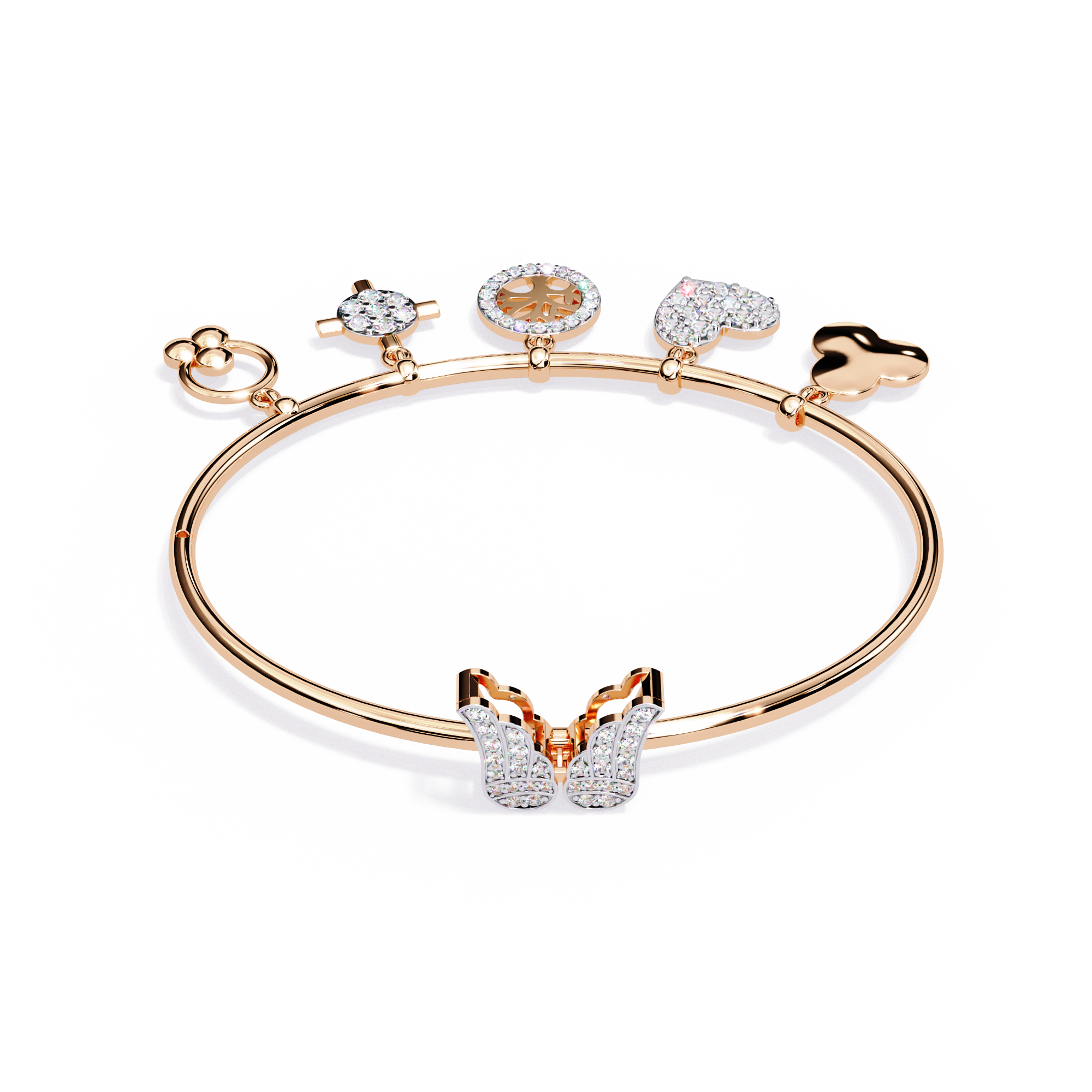Amara Charm Lab Grown Diamond Bangle