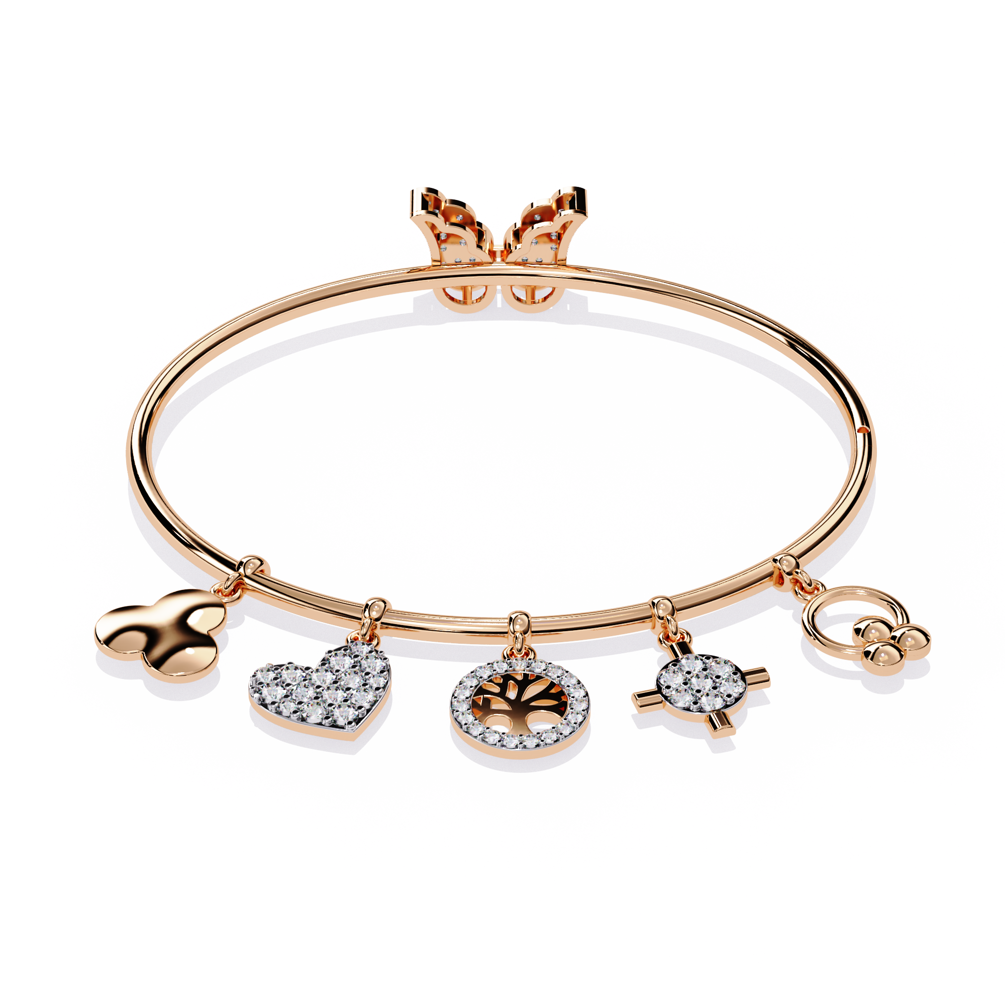 Amara Charm Lab Grown Diamond Bangle