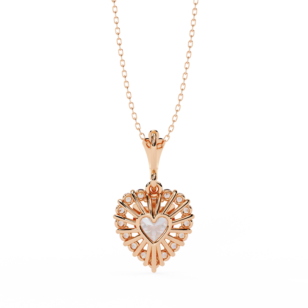Amora Rose Heart Diamond Pendant Necklace