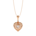 Amora Rose Heart Diamond Pendant Necklace