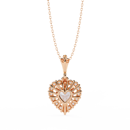 Amora Rose Heart Diamond Pendant Necklace