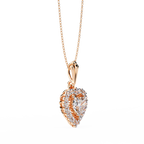 Amora Rose Heart Diamond Pendant Necklace