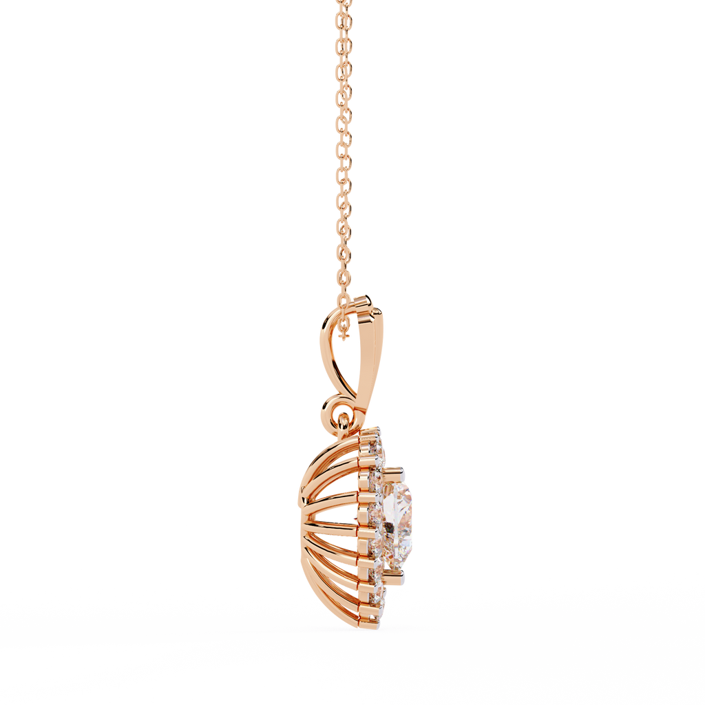 Amora Rose Heart Diamond Pendant Necklace