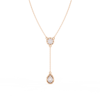 Aurora Drop Pear & Round Diamond Necklace