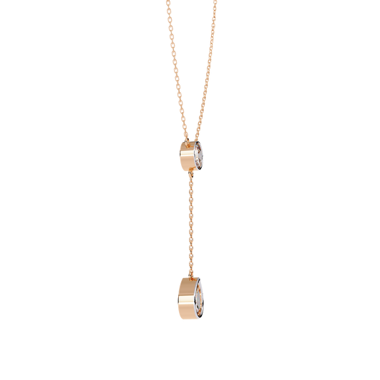Aurora Drop Pear & Round Diamond Necklace