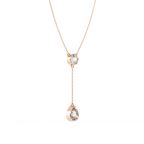 Aurora Drop Pear & Round Diamond Necklace