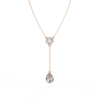 Aurora Drop Pear & Round Diamond Necklace