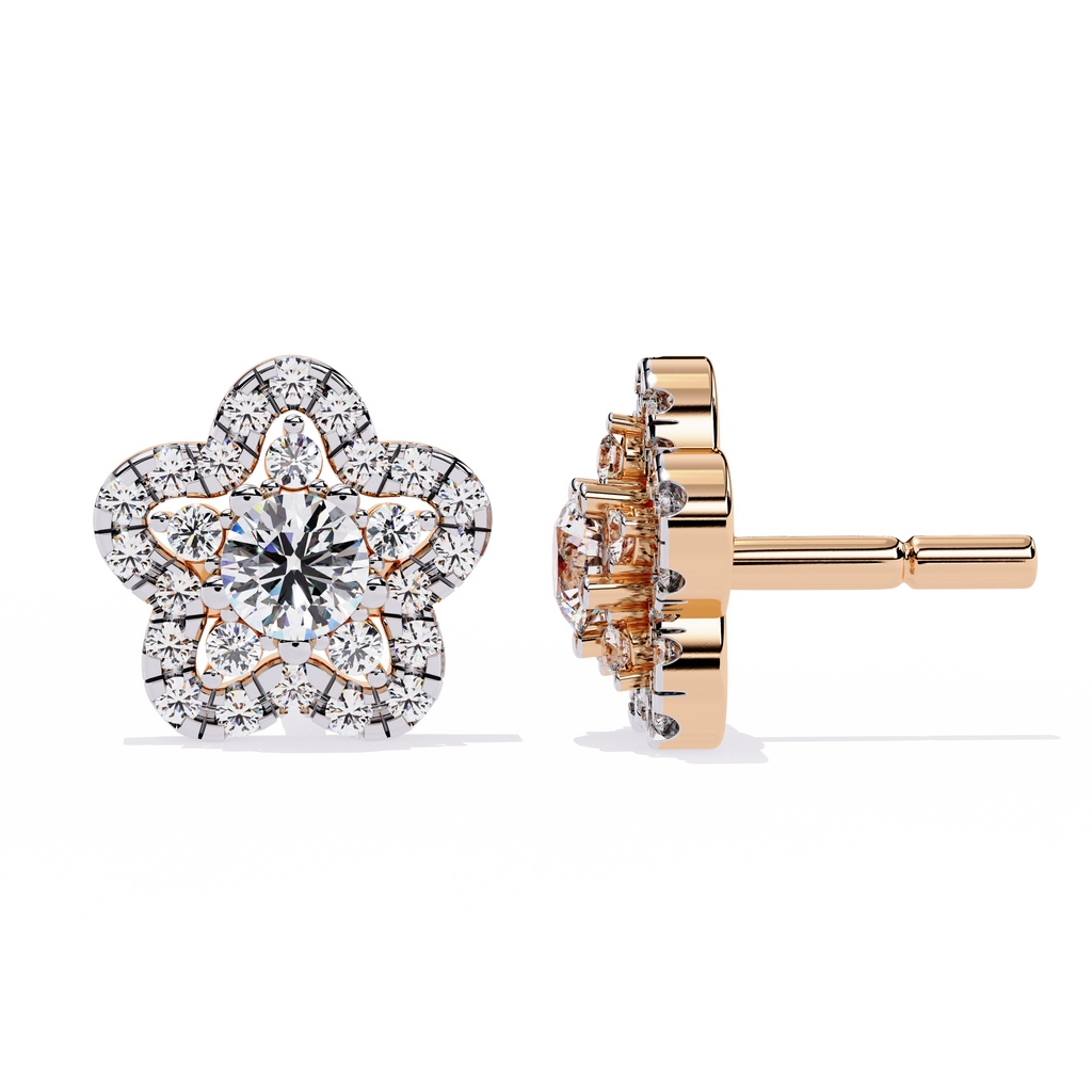 Bloom Radiance Diamond Stud Earrings