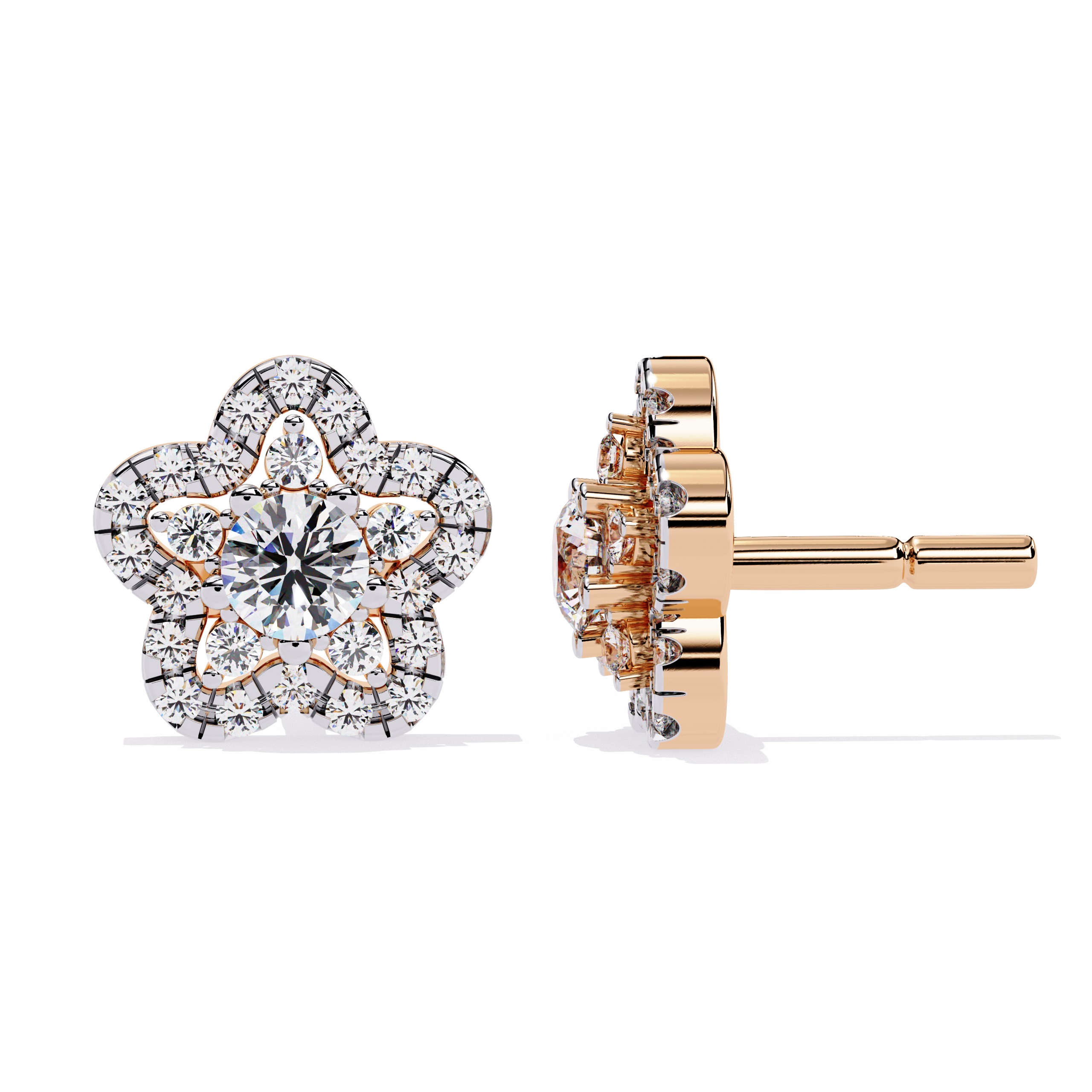 Bloom Radiance Diamond Stud Earrings