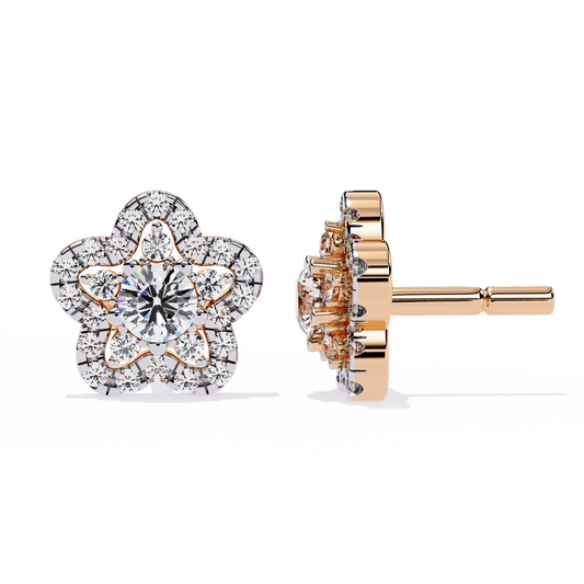 Bloom Radiance Diamond Stud Earrings