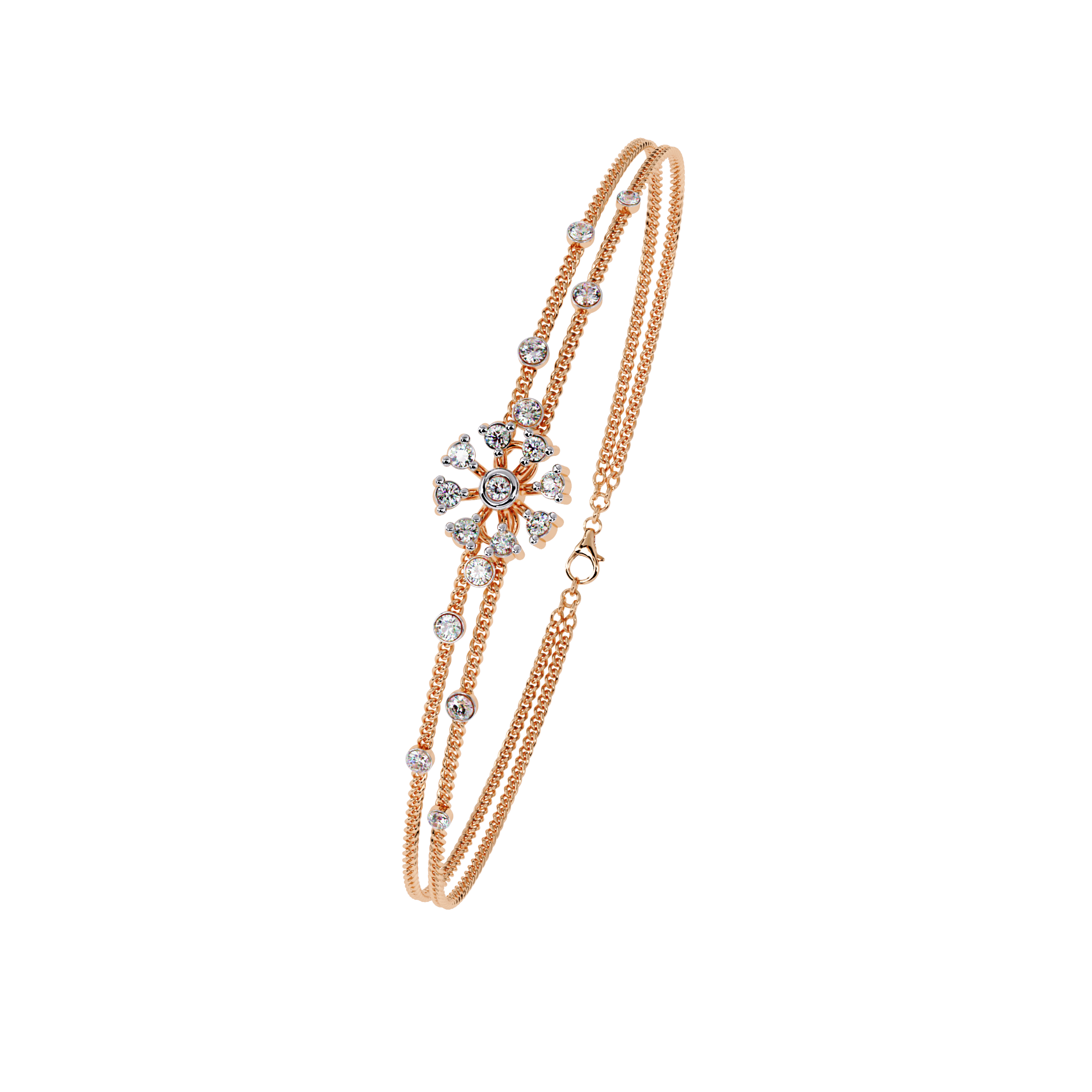 Blossom Gleam Dual Chain Bracelet