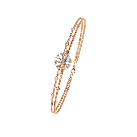 Blossom Gleam Dual Chain Bracelet