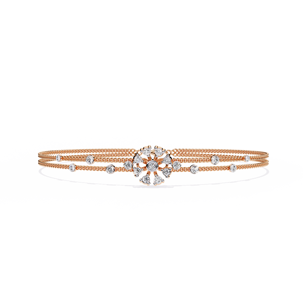Blossom Gleam Dual Chain Bracelet