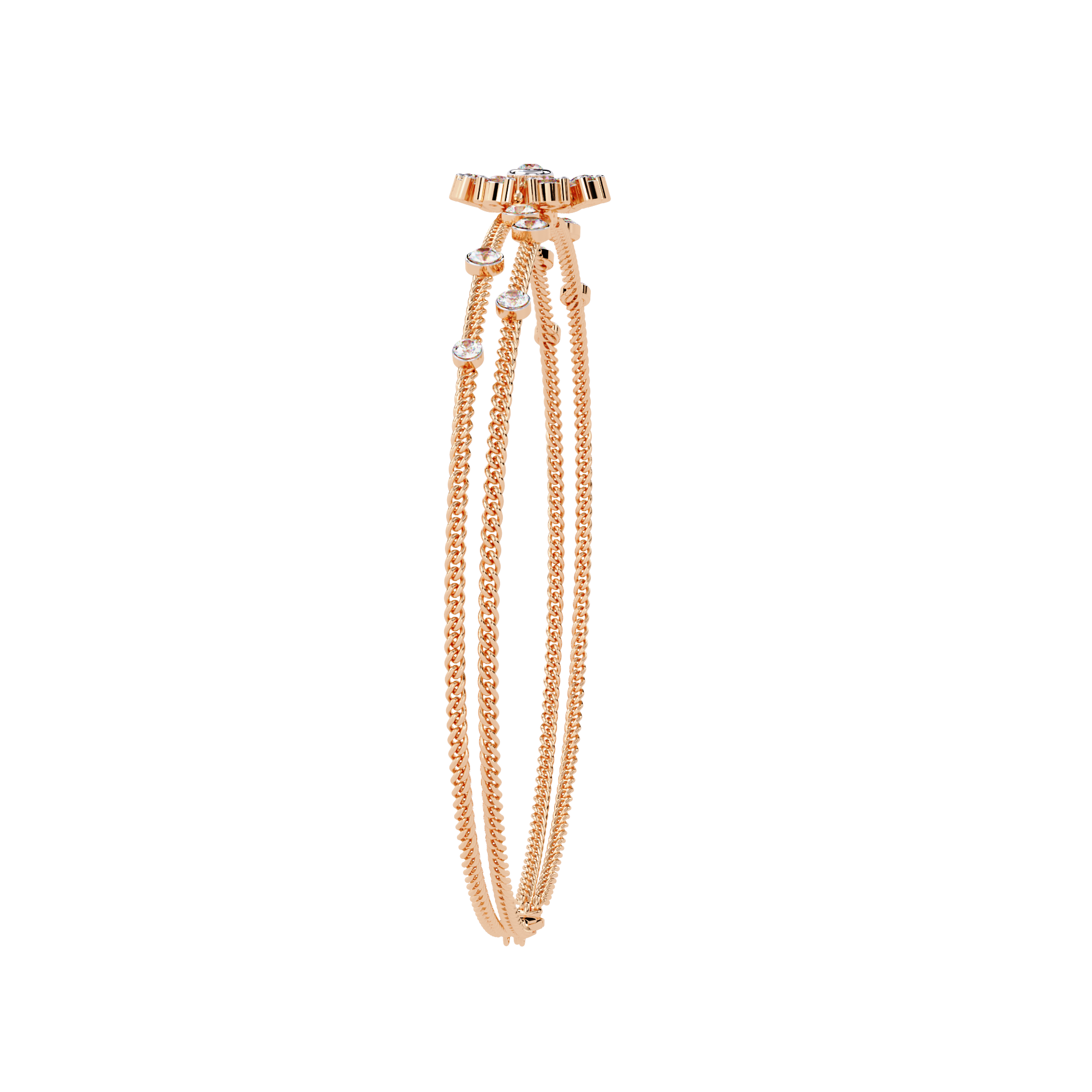 Blossom Gleam Dual Chain Bracelet