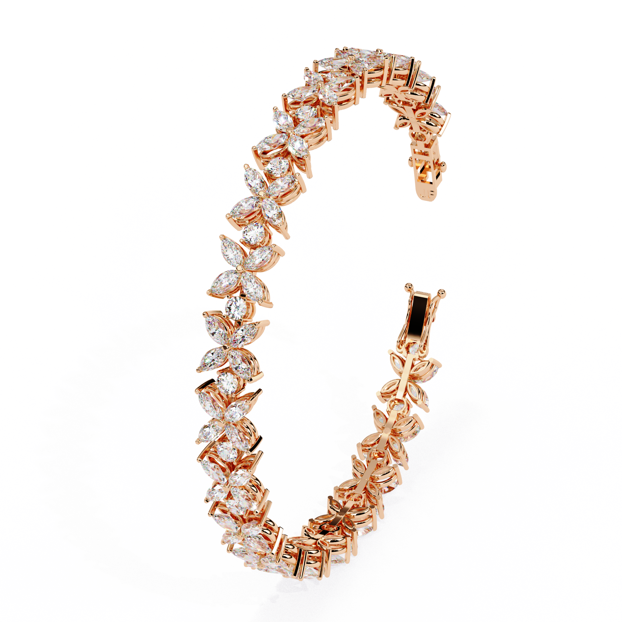 Blossom Marquise Cluster Diamond Bracelet