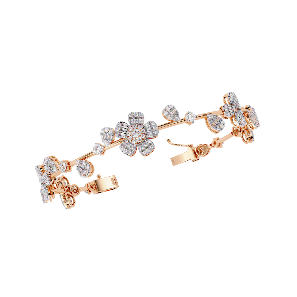 Blossom Radiance Floral Diamond Bracelet