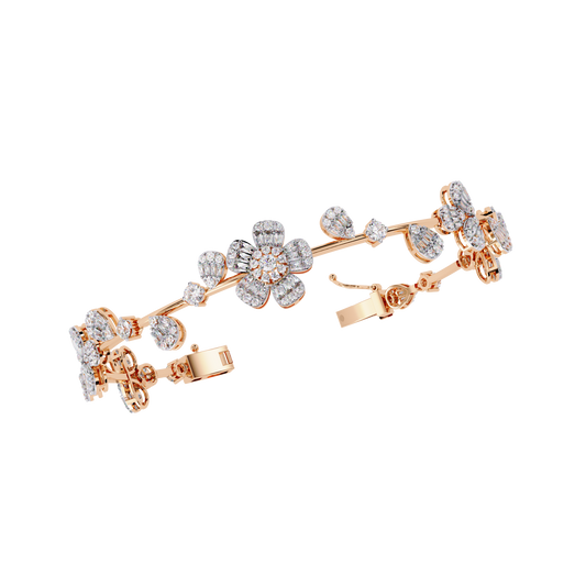 Blossom Radiance Floral Diamond Bracelet