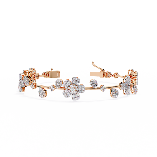 Blossom Radiance Floral Diamond Bracelet
