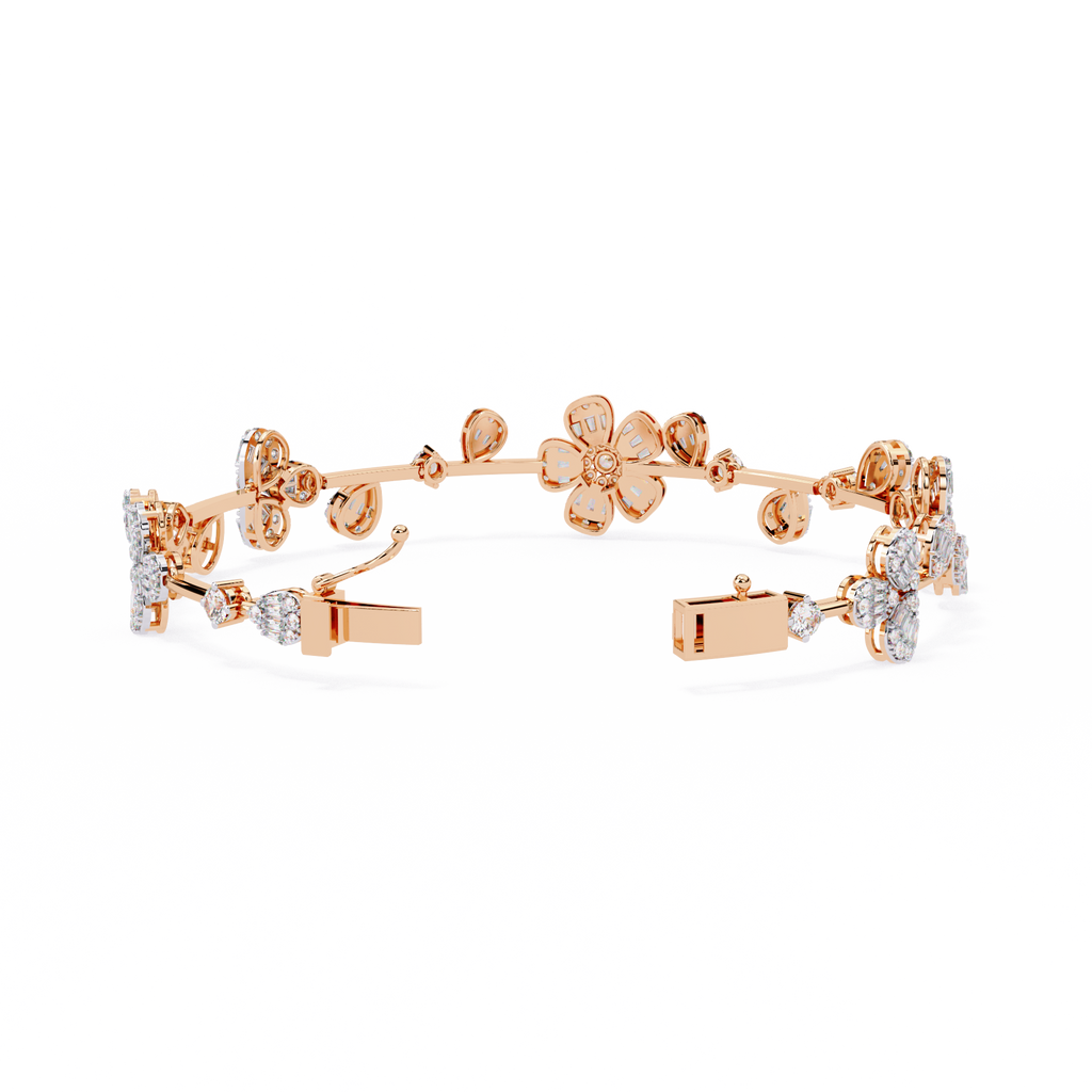 Blossom Radiance Floral Diamond Bracelet