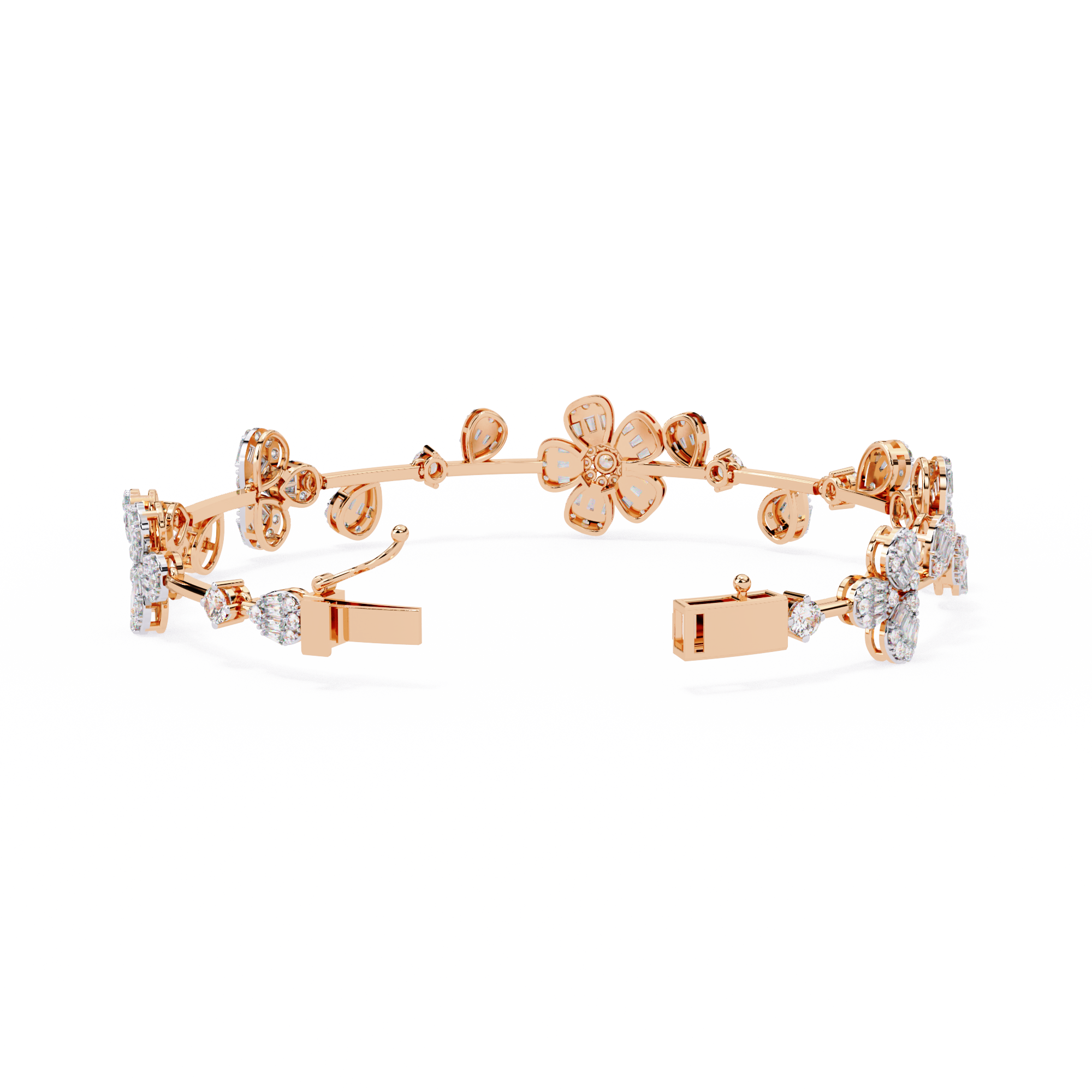 Blossom Radiance Floral Diamond Bracelet