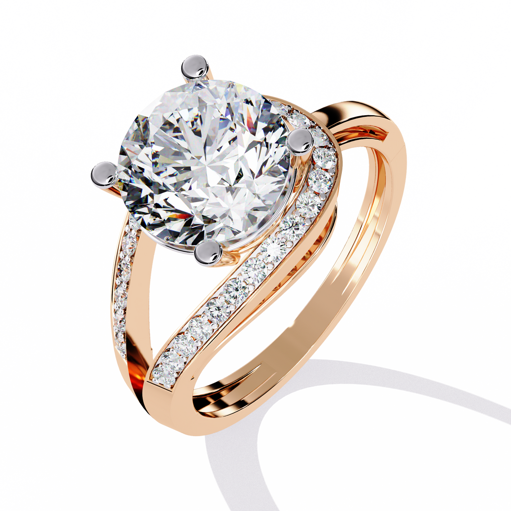 Cathedral Split Pave Lab Grown Diamond Ring