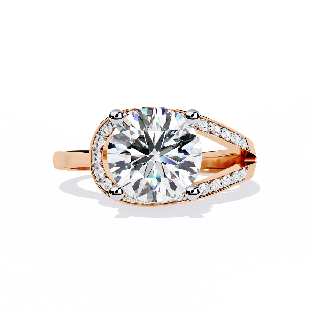 Cathedral Split Pave Lab Grown Diamond Ring
