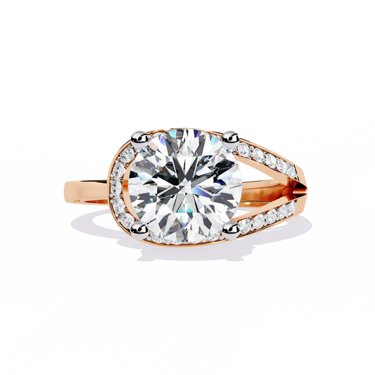 Cathedral Split Pave Lab Grown Diamond Ring