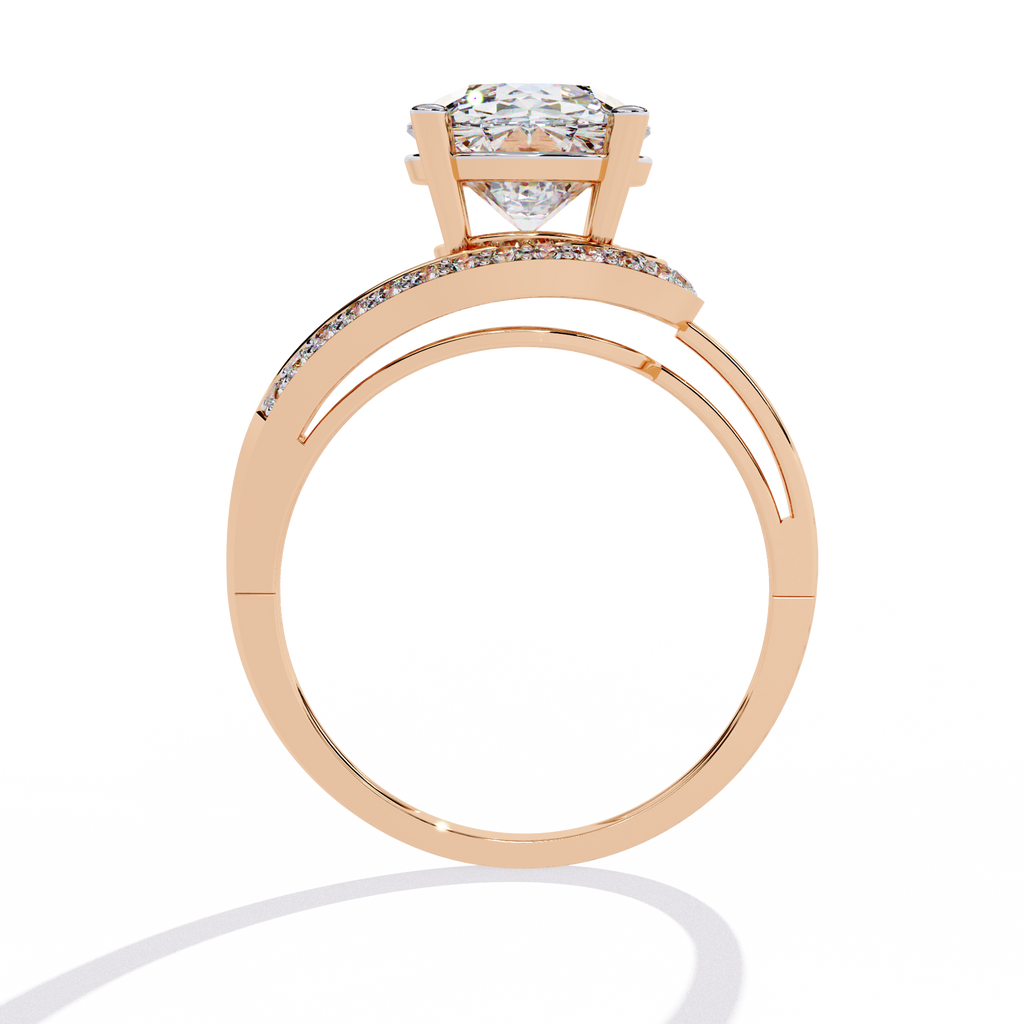 Cathedral Split Pave Lab Grown Diamond Ring