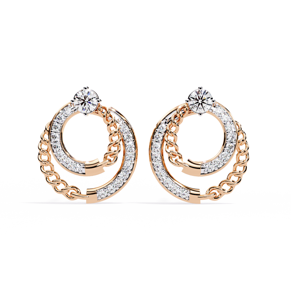 Celeste Chain Loop Diamond Earrings