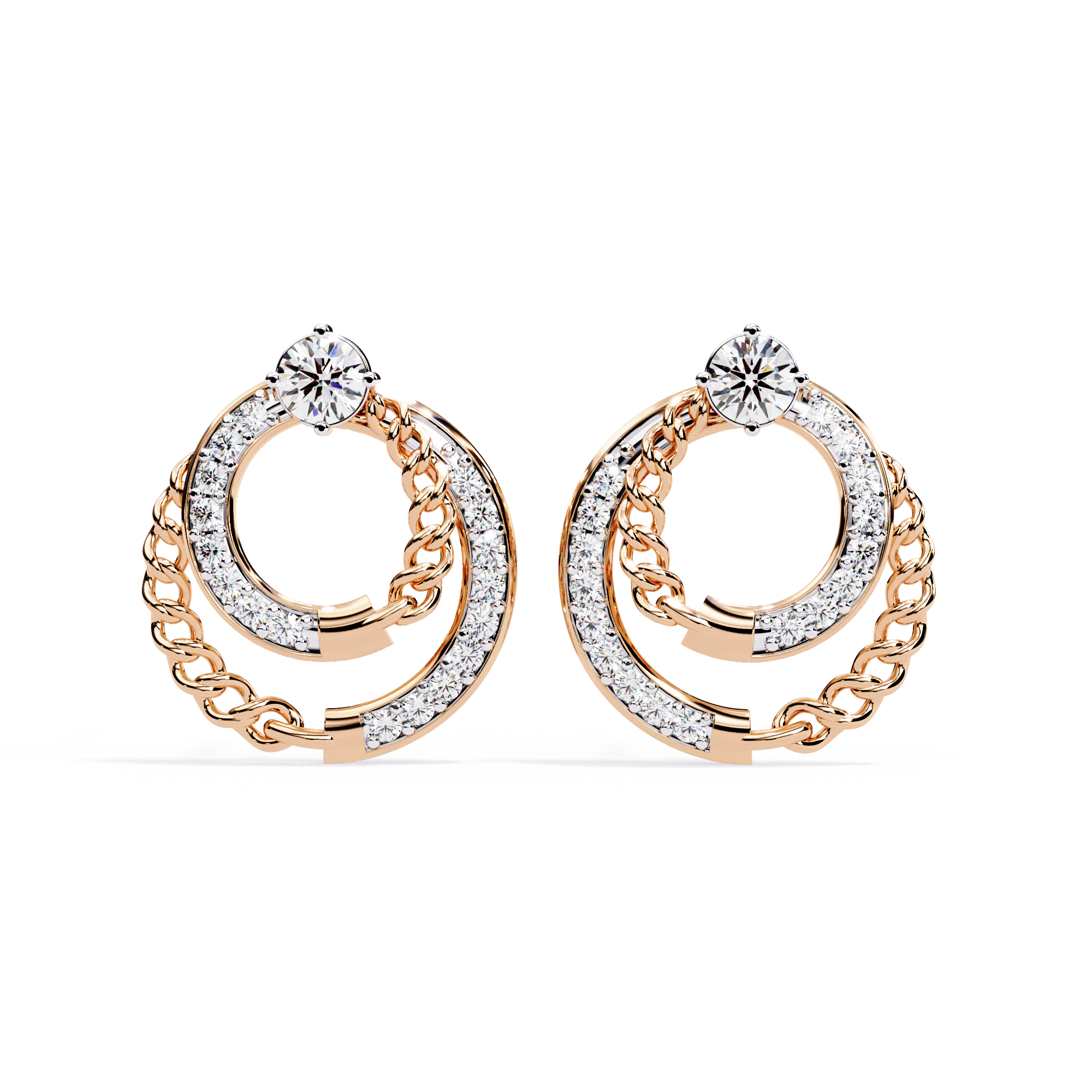 Celeste Chain Loop Diamond Earrings