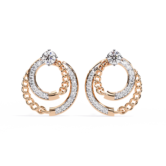 Celeste Chain Loop Diamond Earrings